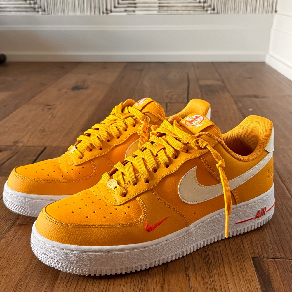 Yellow and Red Nike Airforces